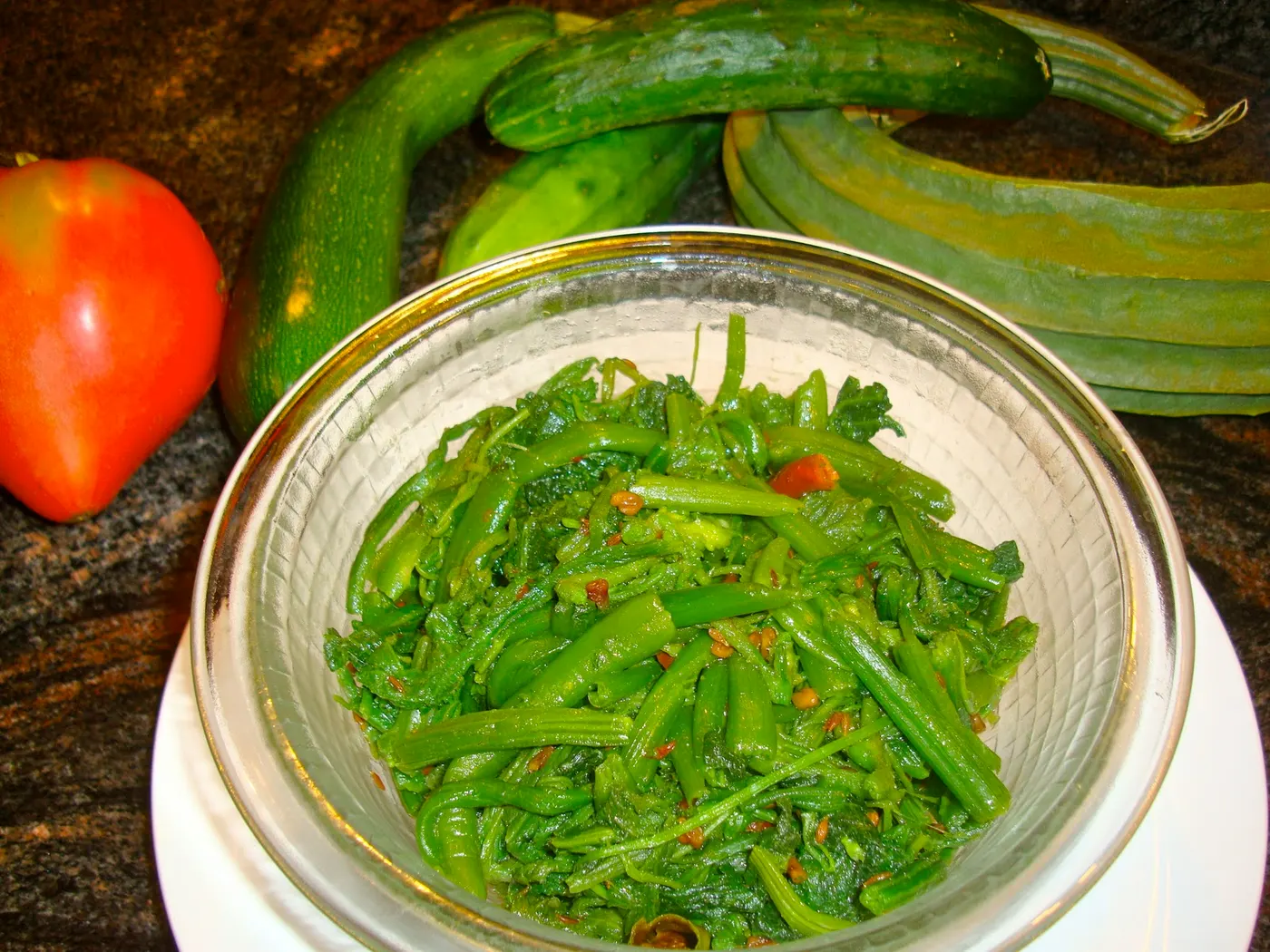 Garden Fresh Pumpkin Shoots (Pharsi ko Munta)