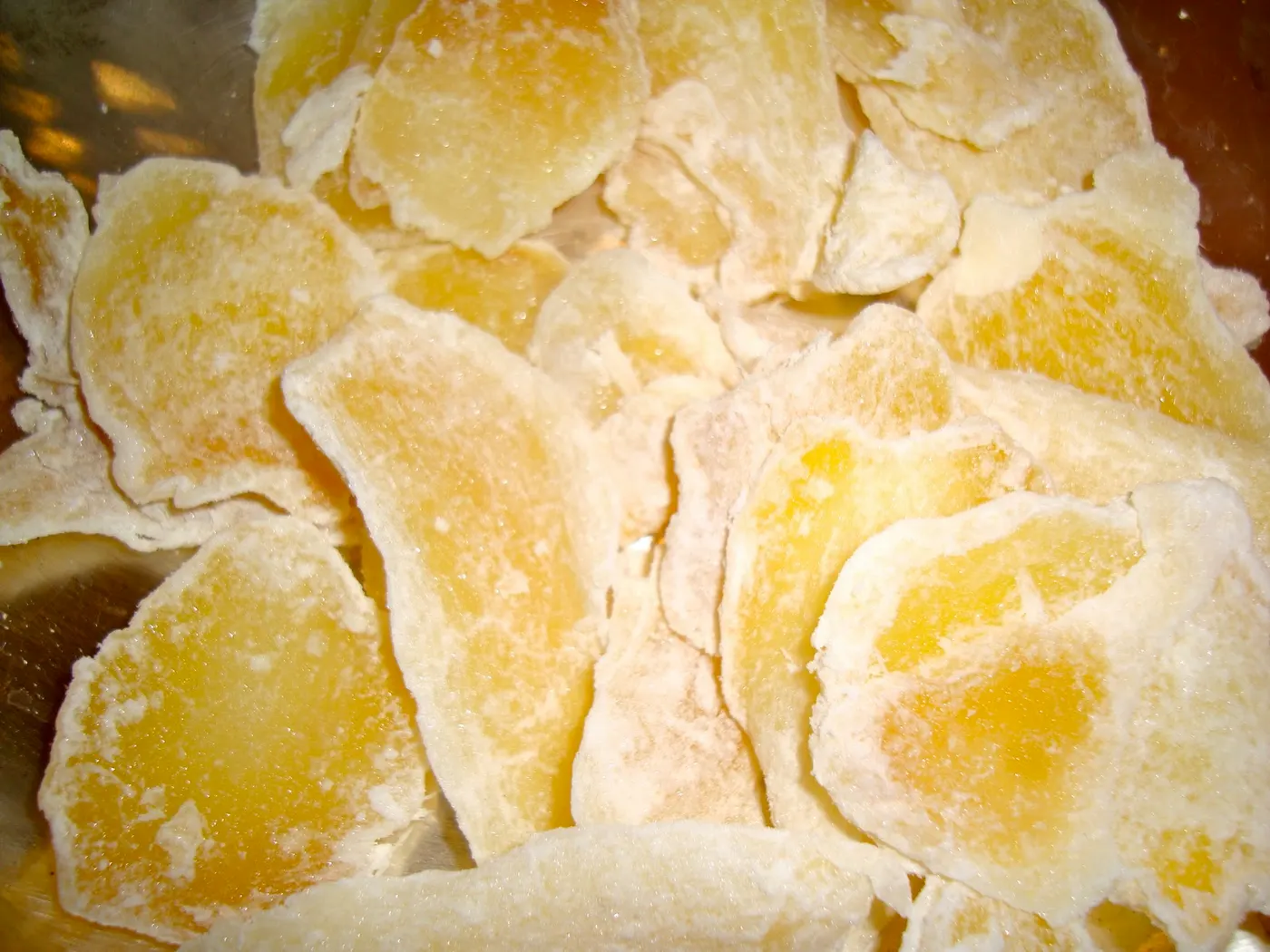 Candied ginger slices
