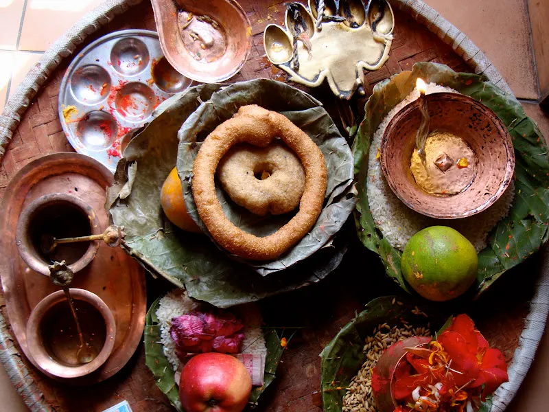 Saal leaves - integral part of religious rituals in Nepal.
