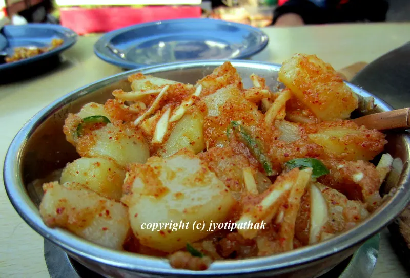 Most delicious Thakali Aloo Achaar from Tukuche: The Thakali Kitchen.