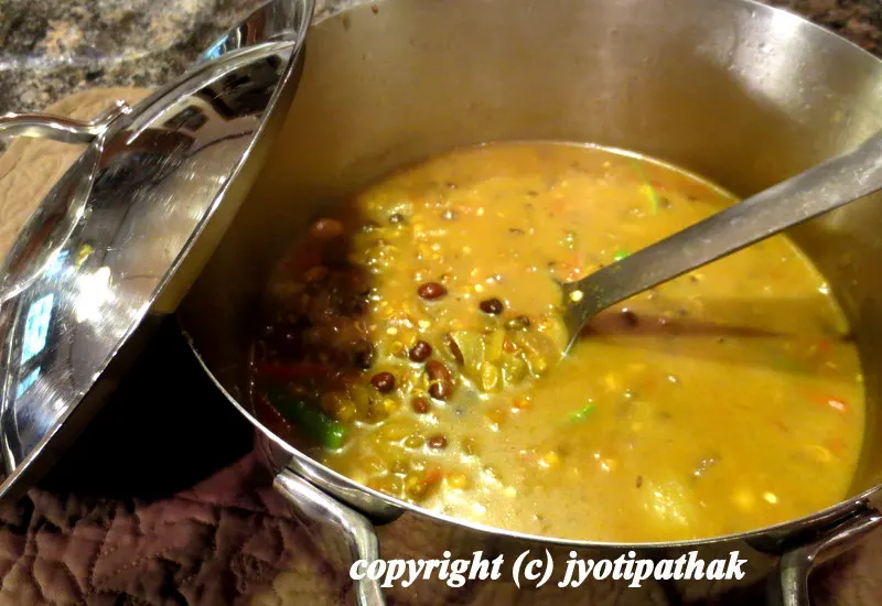 . . . Now the soup has become stew-like, and is ready to be served!