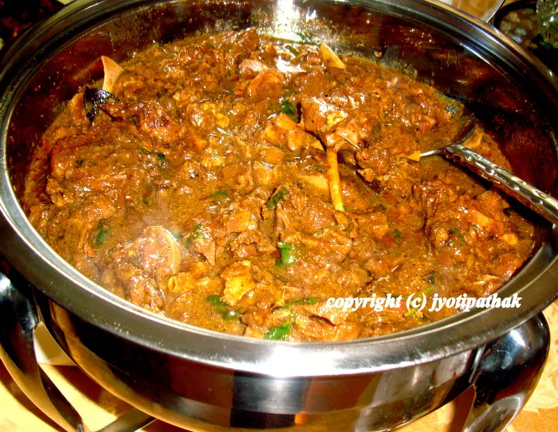 Serving Goat Curry during festive occasion