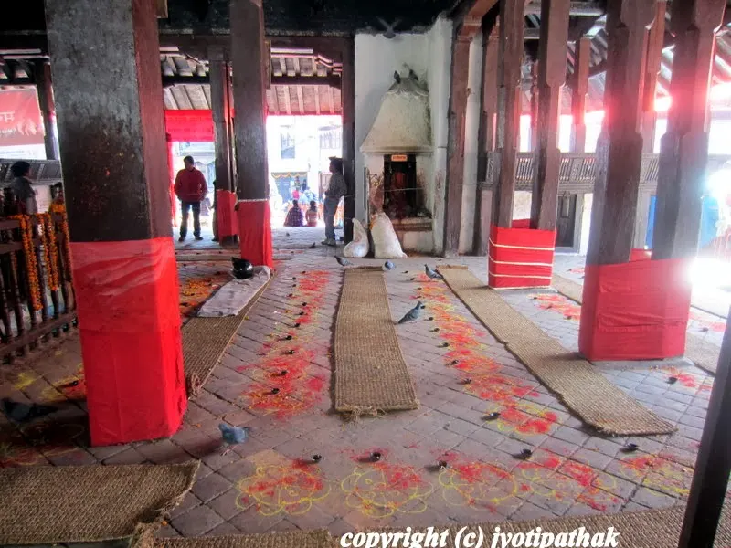 A 17th century pagoda shaped building, Maru Sattal is being decorated for the festival.