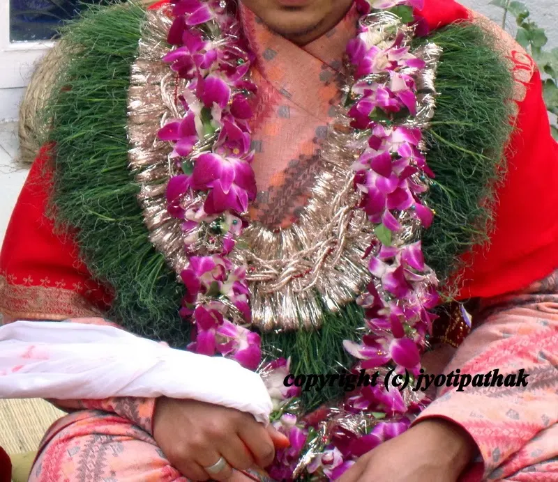 Nepali Swayamver ceremony - exchange of auspicious grass garland