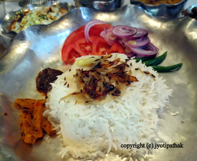 Freshly cooked Basmati rice with butter